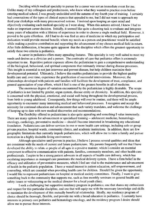 Pediatrics personal statement